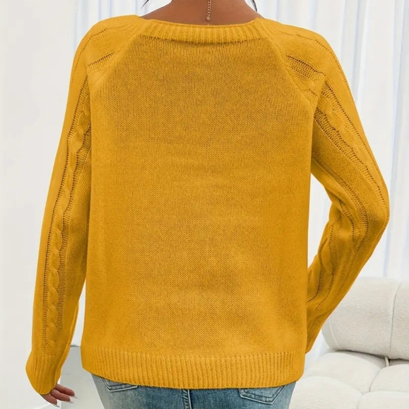 New- Yellow knit sweater - Picture 3 of 3